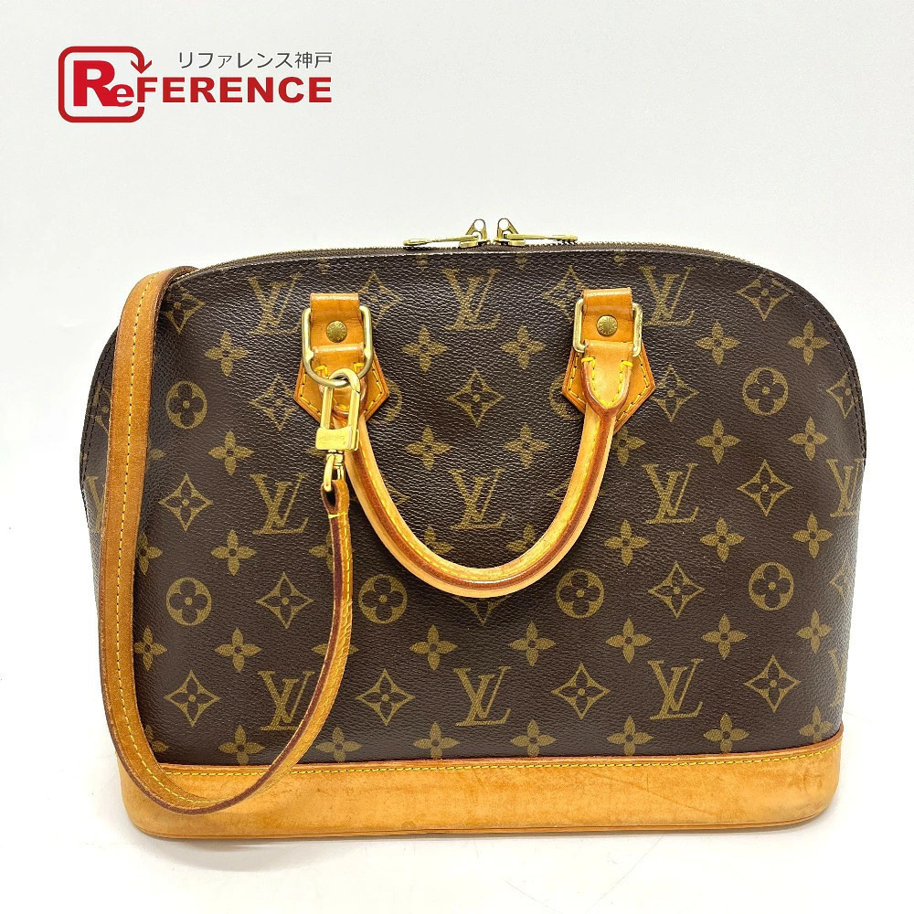 Louis Vuitton Alma Handbag Adjustable Strap Monogram Canvas Brown